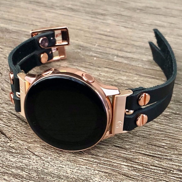 Galaxy 42mm Watch Black Vegan Leather Straps Band main image 4